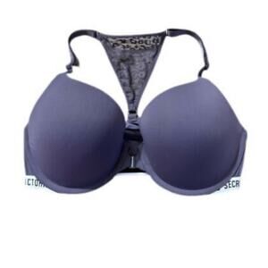 Victoria's Secret T-Shirt Push Up Bra Purple 34C Full Coverage Front Clasp